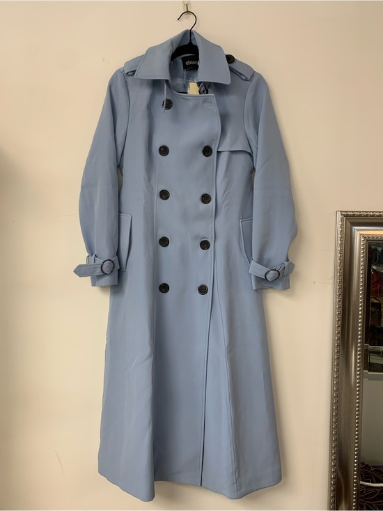 Ebossy Jackets & Blazers - Ebossy Light Blue Trench Coat